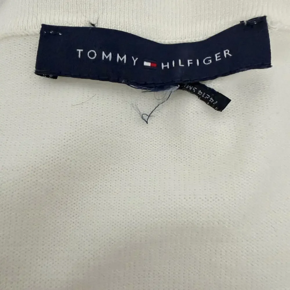 Tommy Hilfiger Cream V-Neck Sweater XL